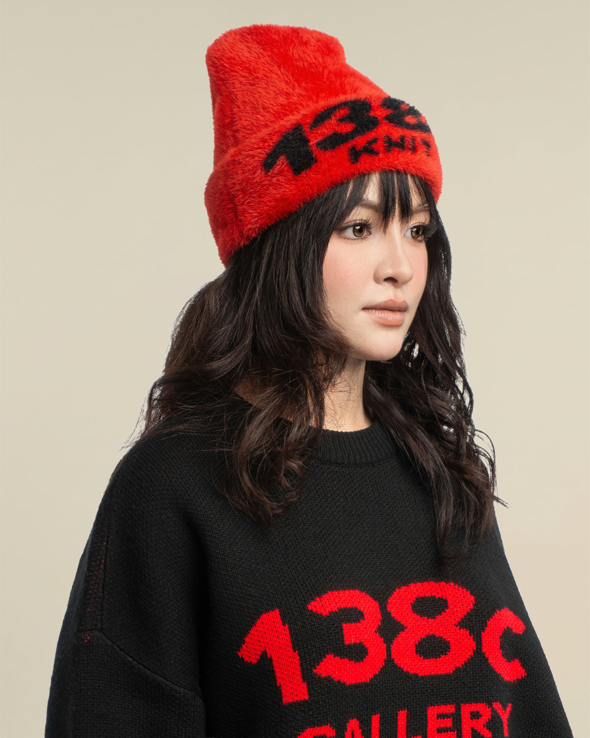 138knitwear / Signature Love Knit Fuzzy Beanie-7