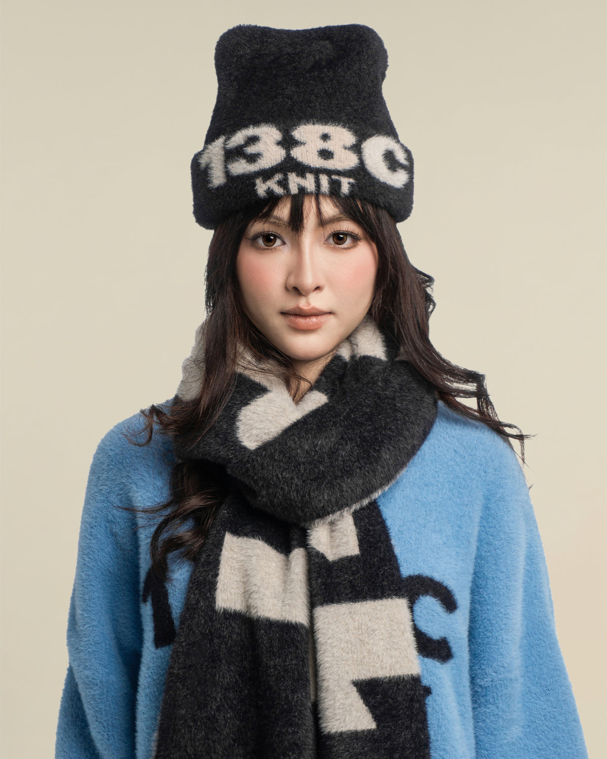 138knitwear / Signature Love Knit Fuzzy Beanie