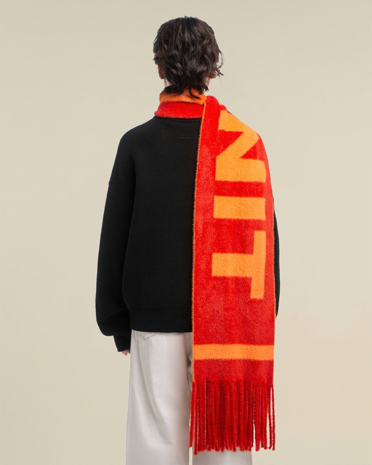 138knitwear / Signature Love Knit Fuzzy Scarf-2