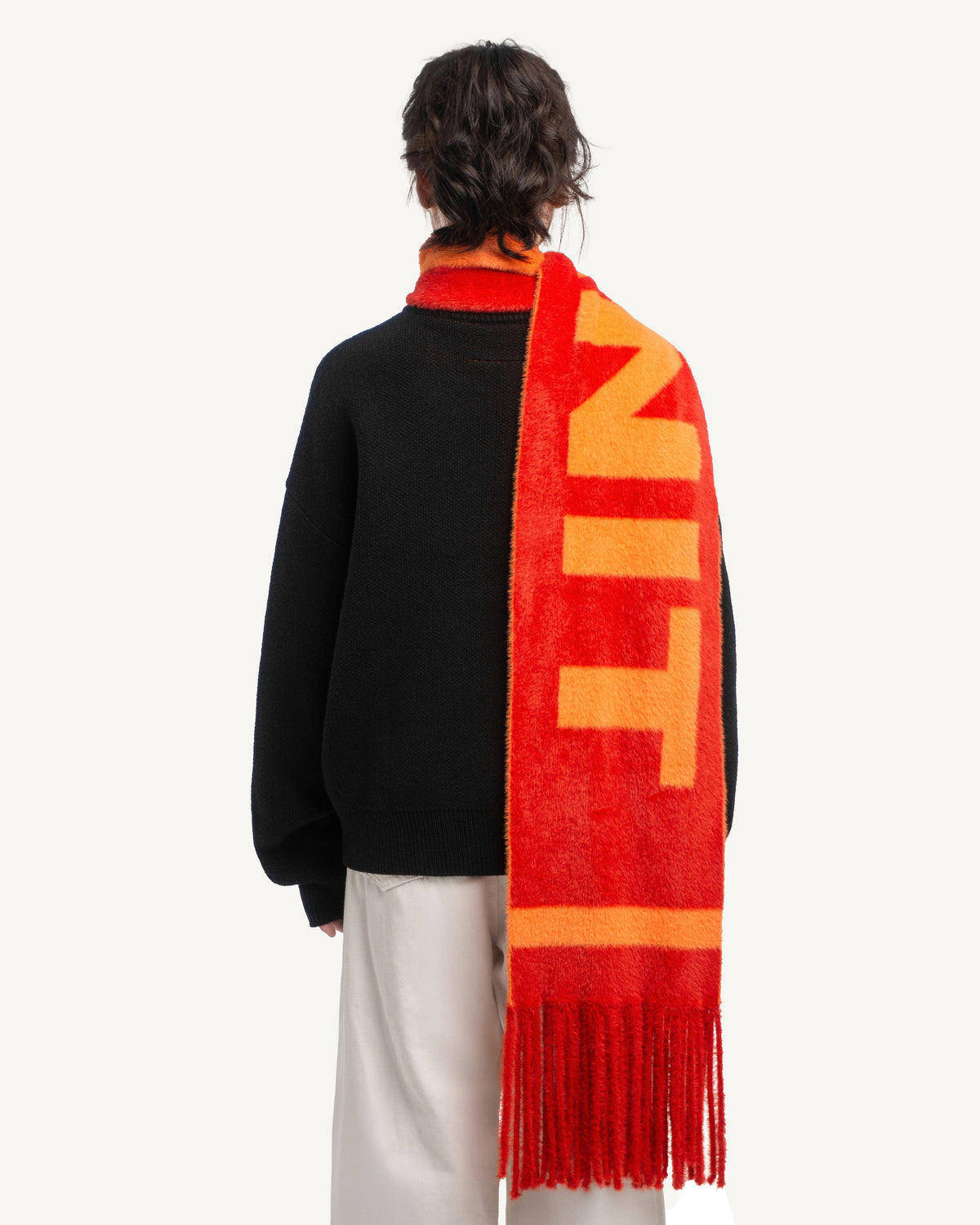 138knitwear / Signature Love Knit Fuzzy Scarf-3