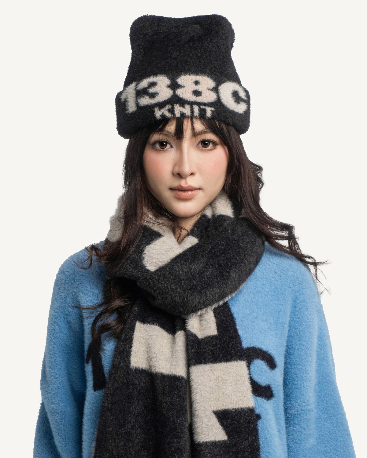 138knitwear / Signature Love Knit Fuzzy Beanie-2