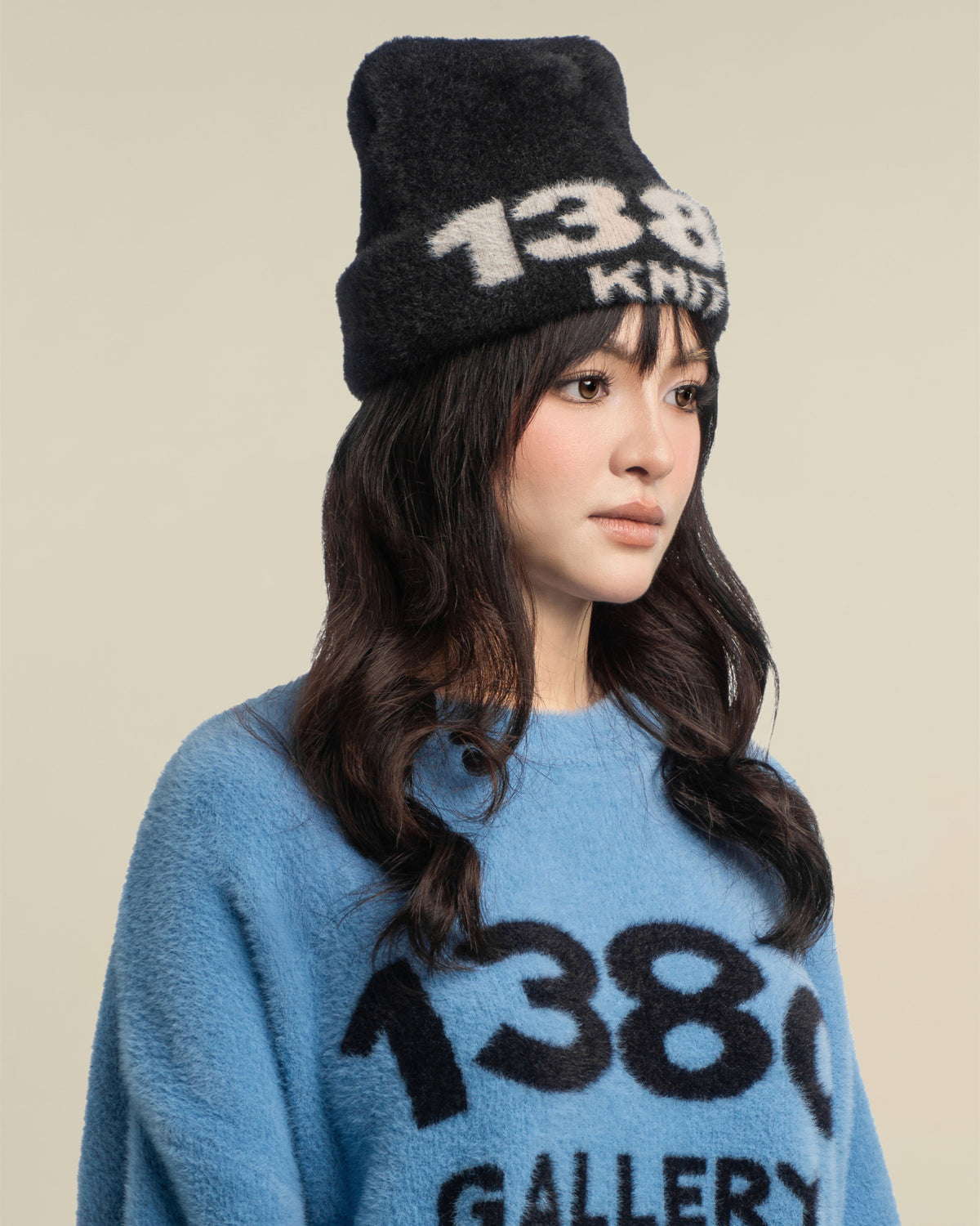 138knitwear / Signature Love Knit Fuzzy Beanie-2