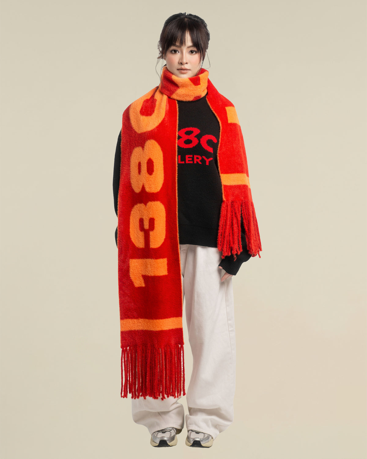 138knitwear / Signature Love Knit Fuzzy Scarf
