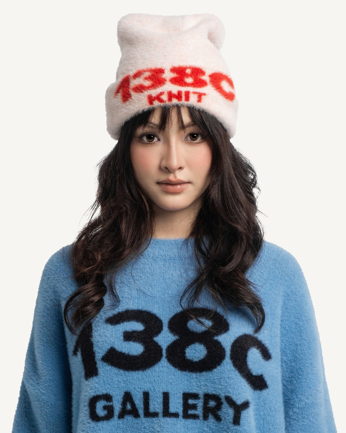 138knitwear / Signature Love Knit Fuzzy Beanie-10