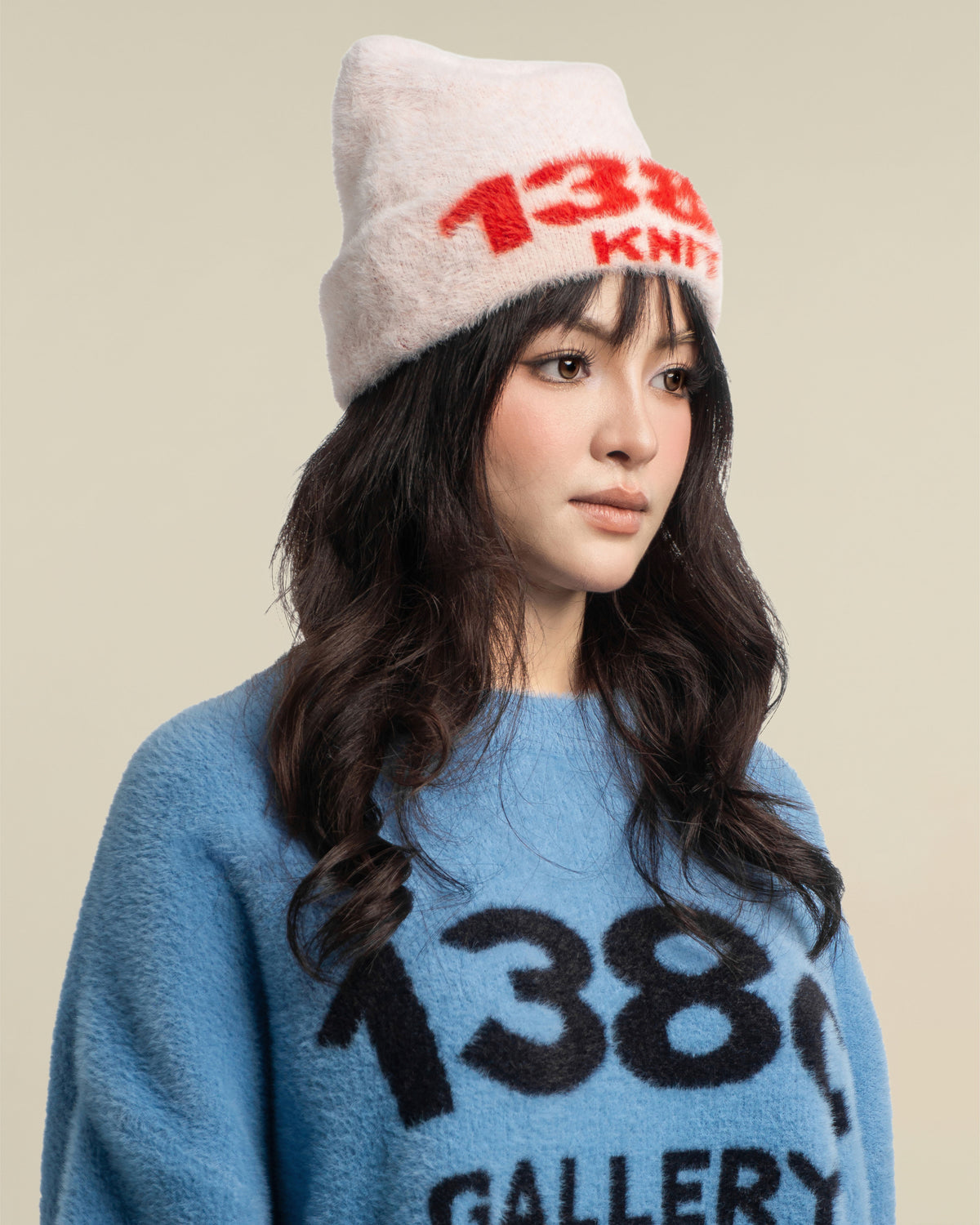 138knitwear / Signature Love Knit Fuzzy Beanie-12