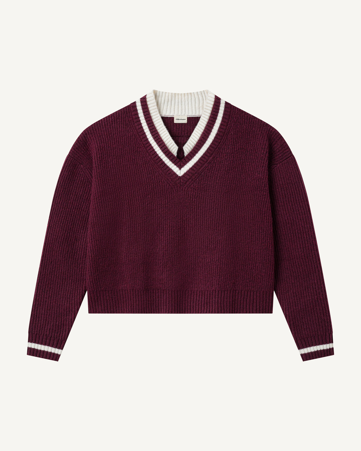 V-Neck Knit Sweater-1