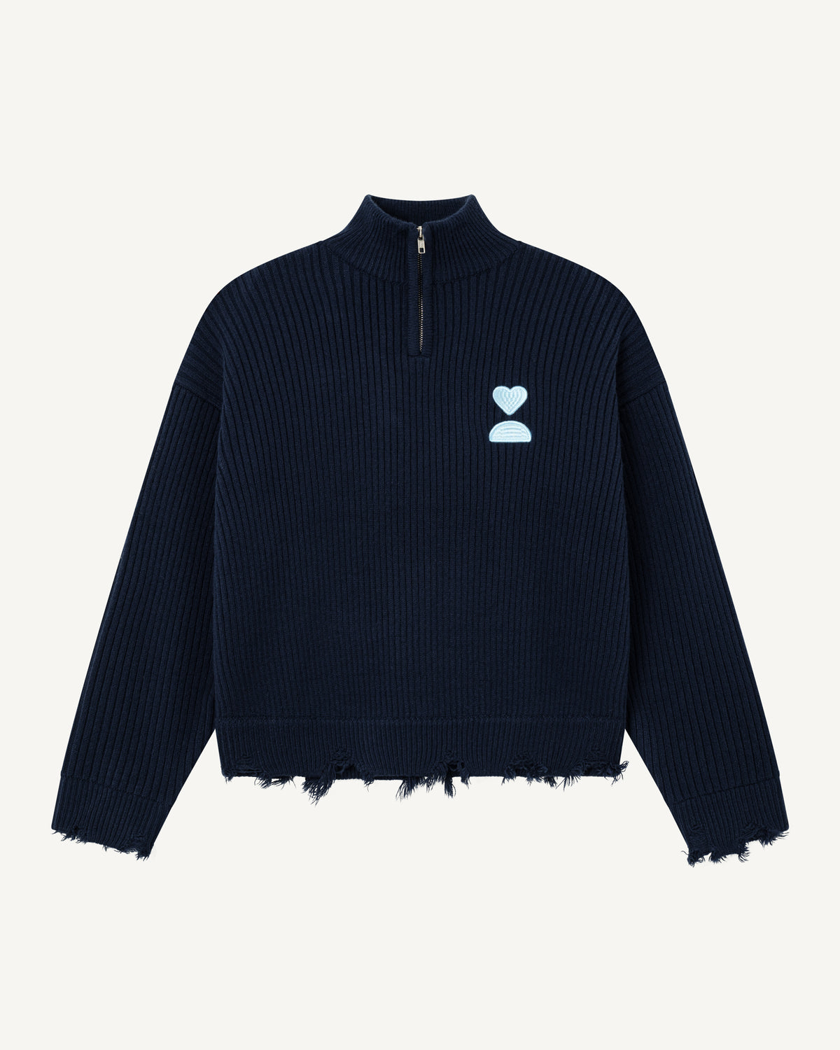 Half Knit Sweater Zip