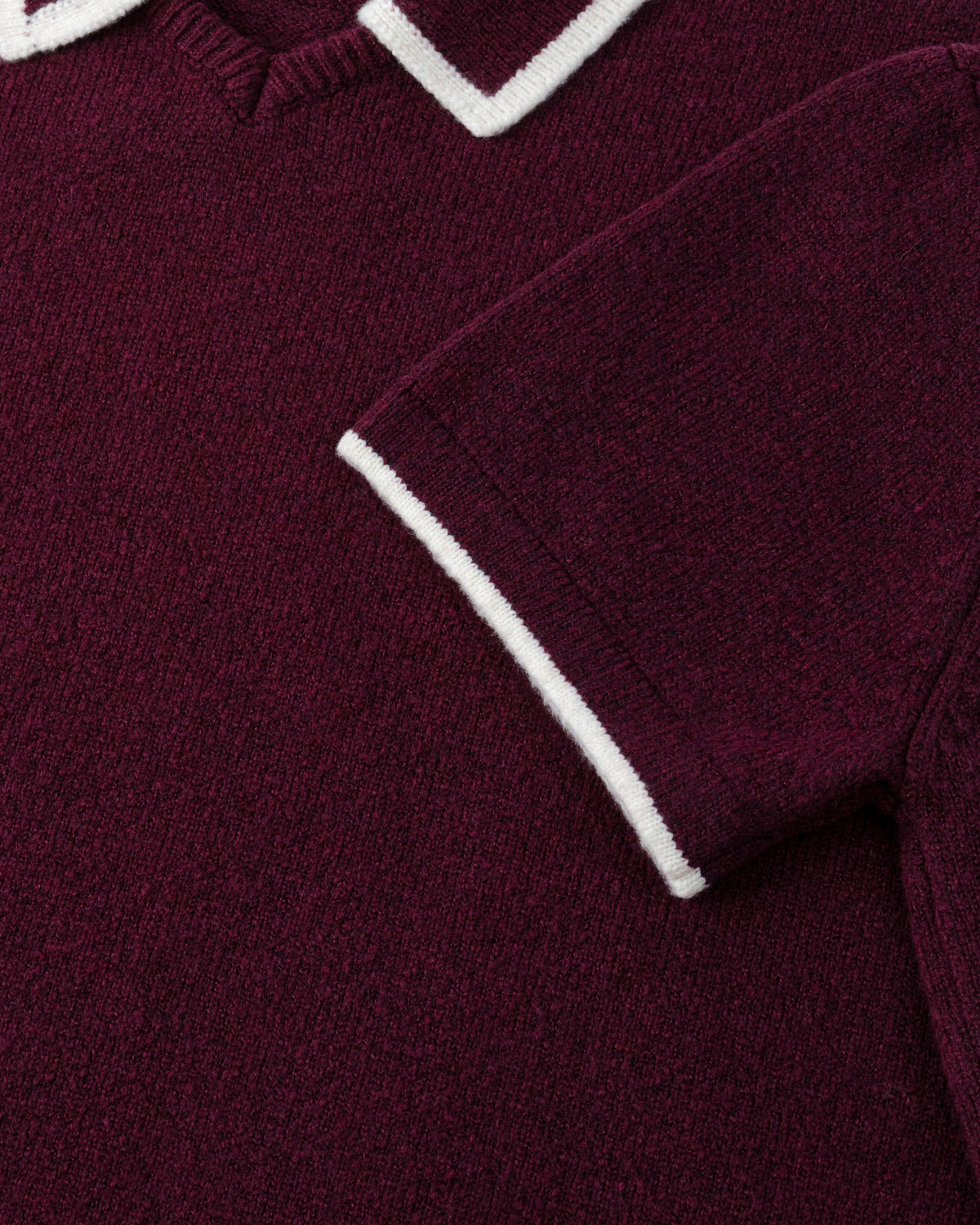 V-Neck Knit Polo T-shirt-4