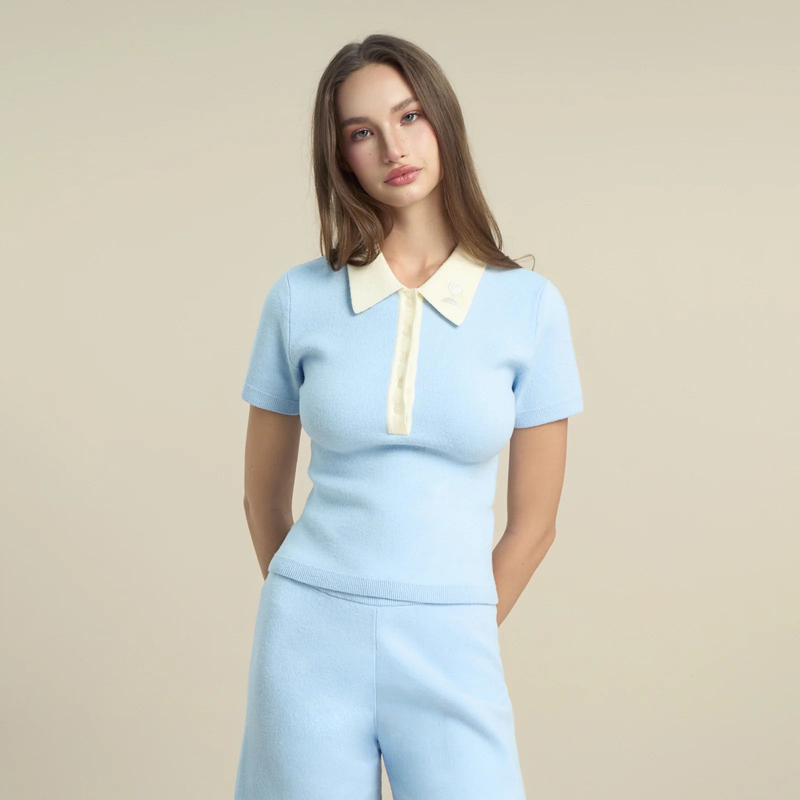 138loveyourself/ Summer 26' Knit Polo T-Shirt-1