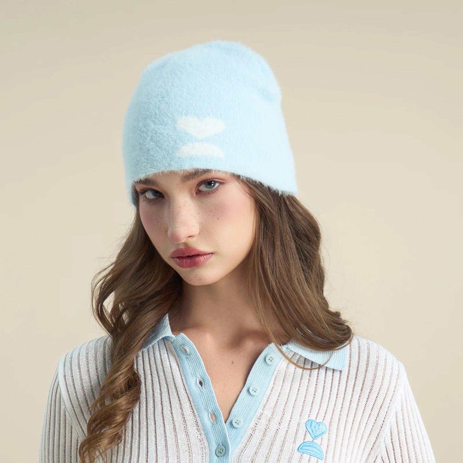 138loveyourself/ Summer 26' Knit Fuzzy Beanie-1