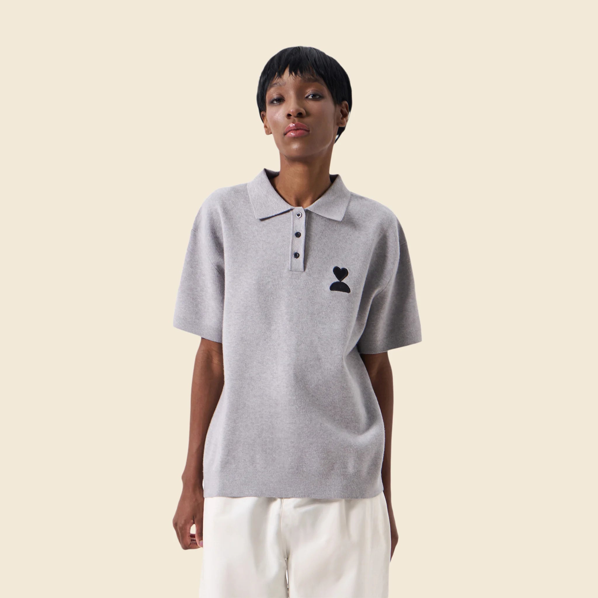 138loveyourself/ Love User Knit Polo T-Shirt-11