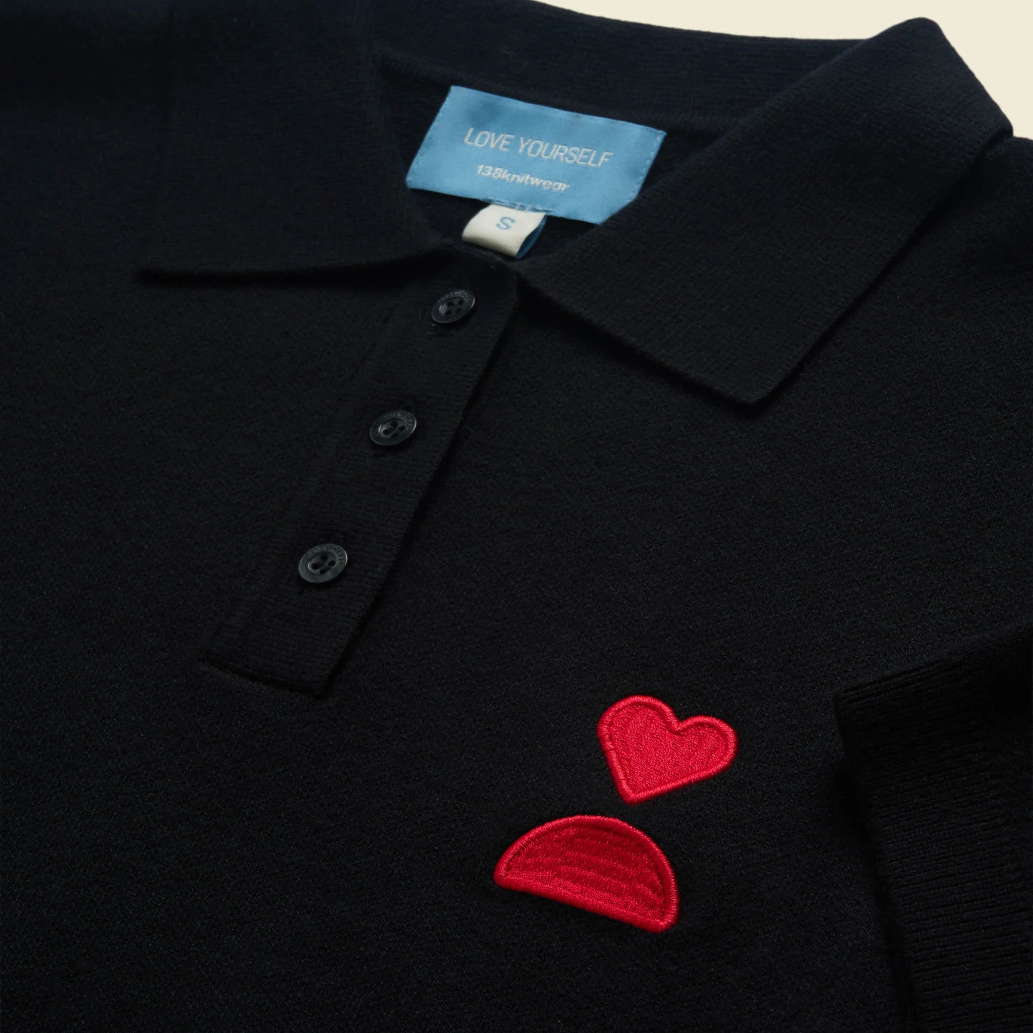 138loveyourself/ Love User Knit Polo T-Shirt-5