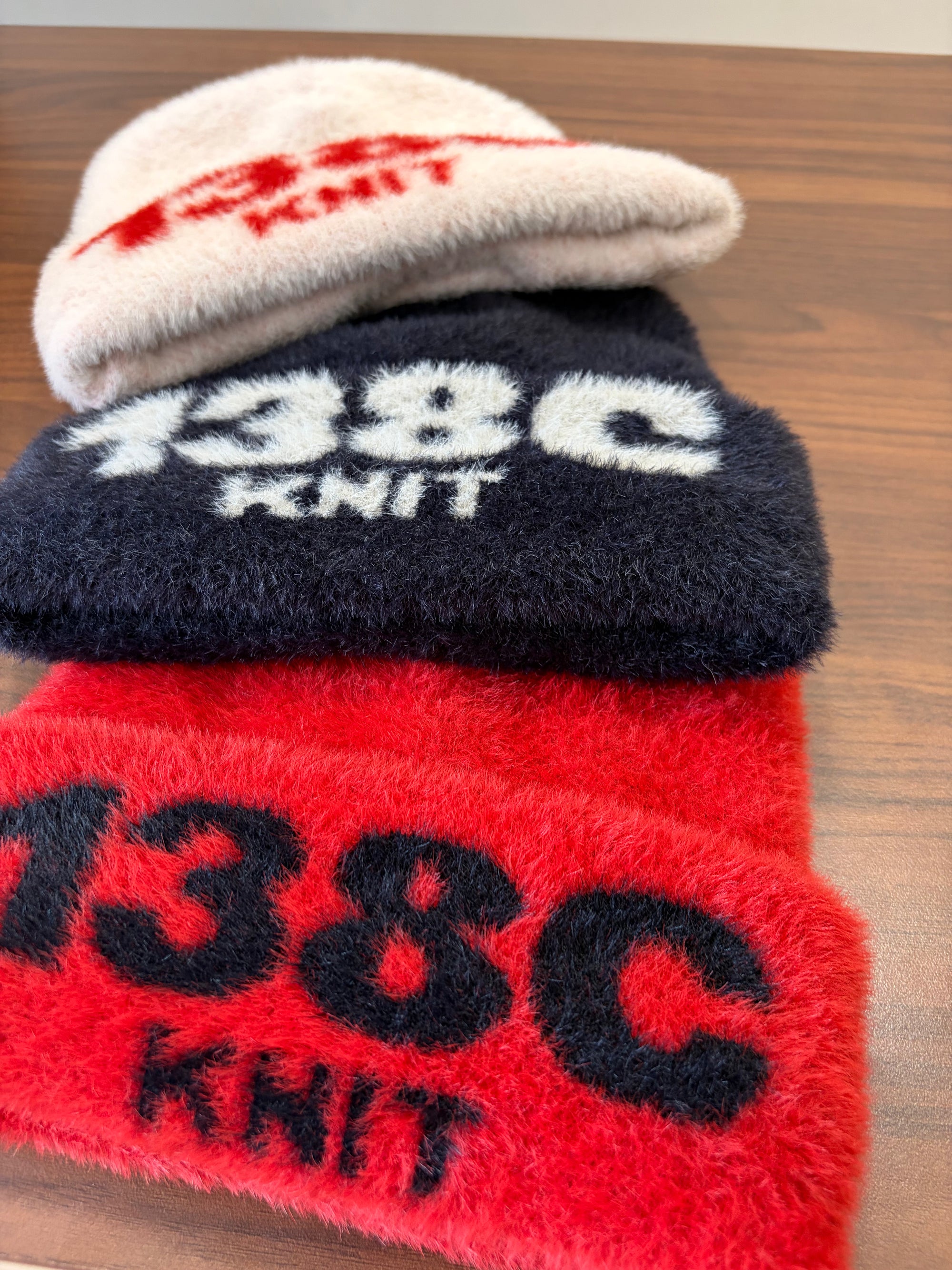 138knitwear / Signature Love Knit Fuzzy Beanie