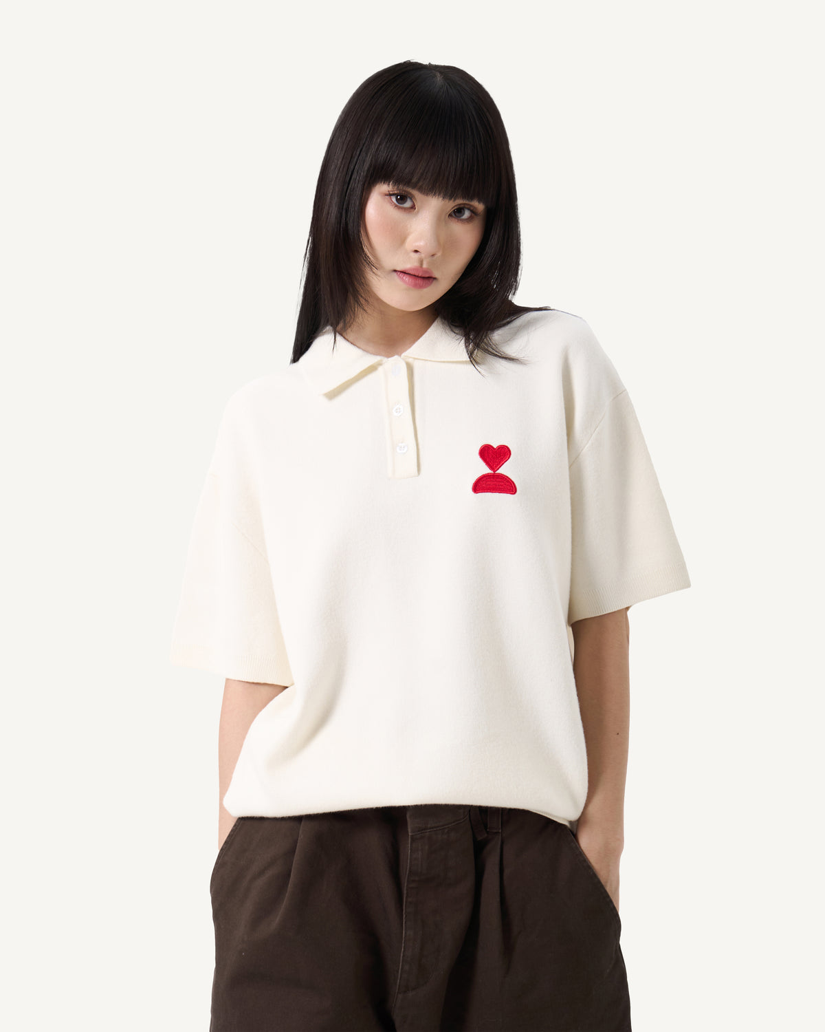 138loveyourself/ Love User Knit Polo T-Shirt-8