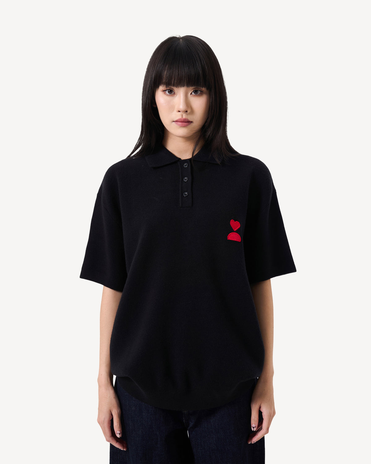 138loveyourself/ Love User Knit Polo T-Shirt-3