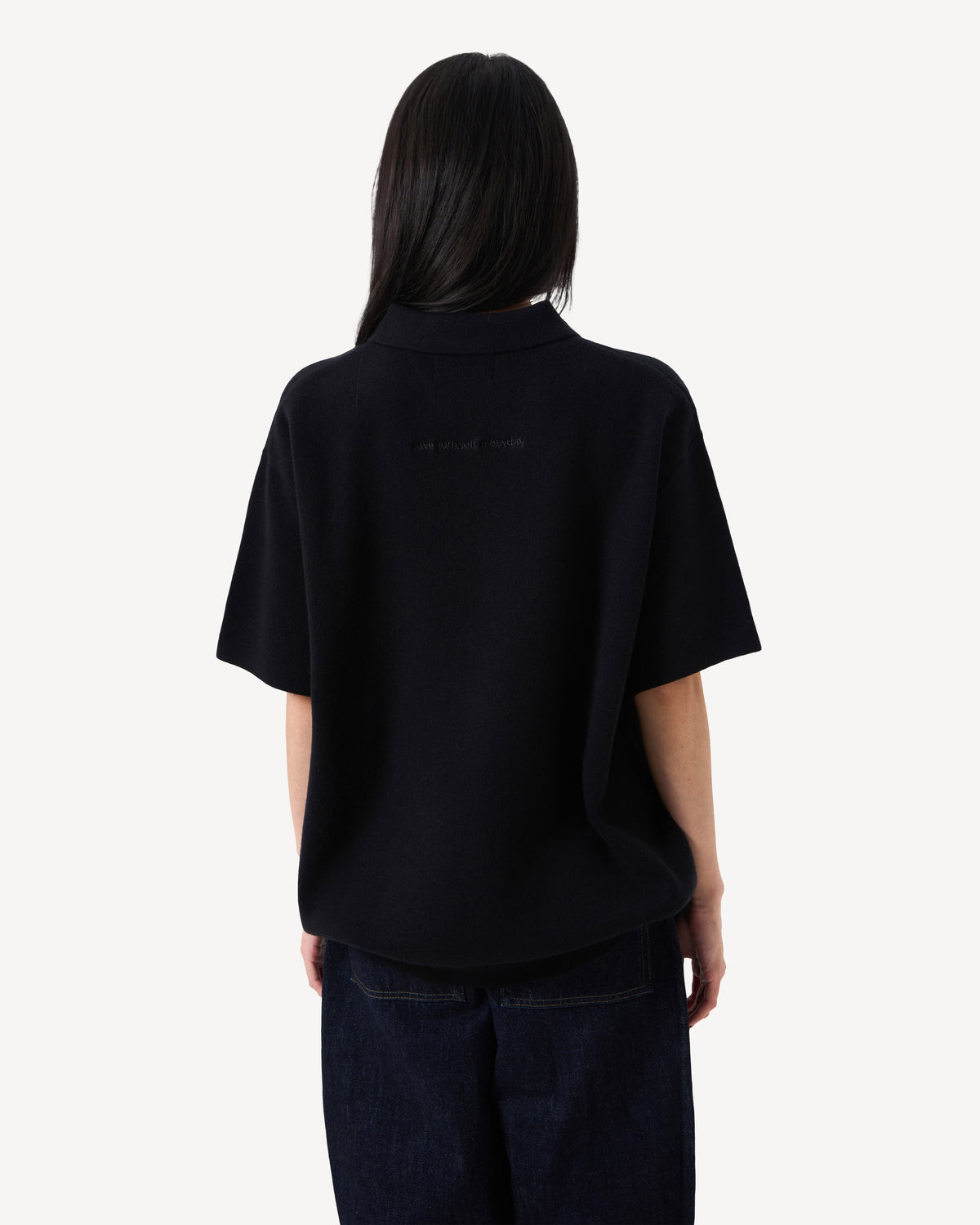 138loveyourself/ Love User Knit Polo T-Shirt-5